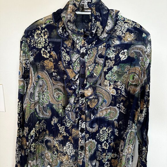 Jaipur Ruffle Blouse - Size L - Picture 1 of 8